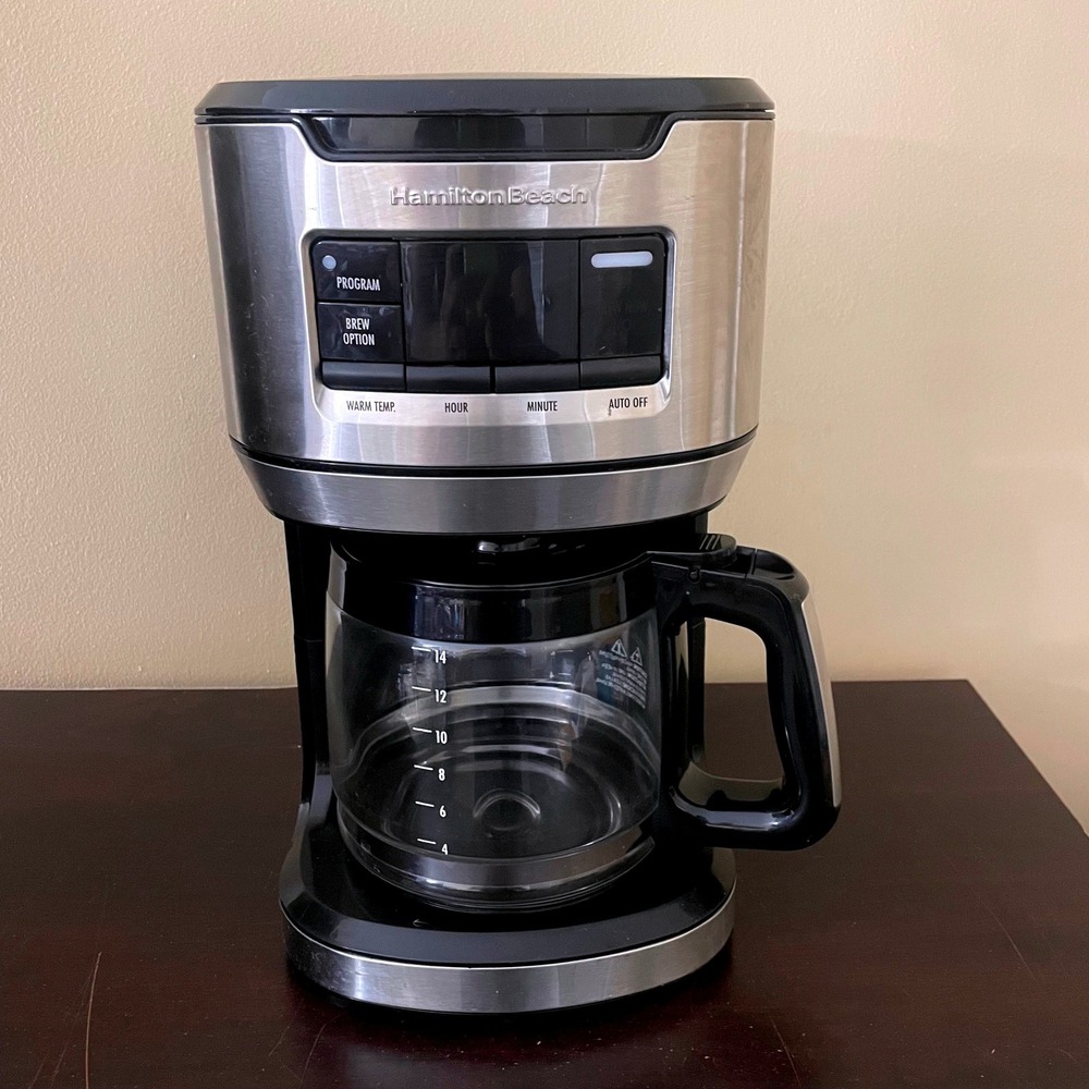 Hamilton Beach 14 Cup Programmable Coffee Maker Stainless Steel Black CM1403T-UL